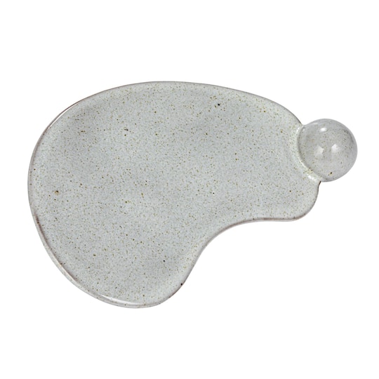 Hello Honey® 10.25" Cream Reactive Glaze Stoneware Tray with Ball